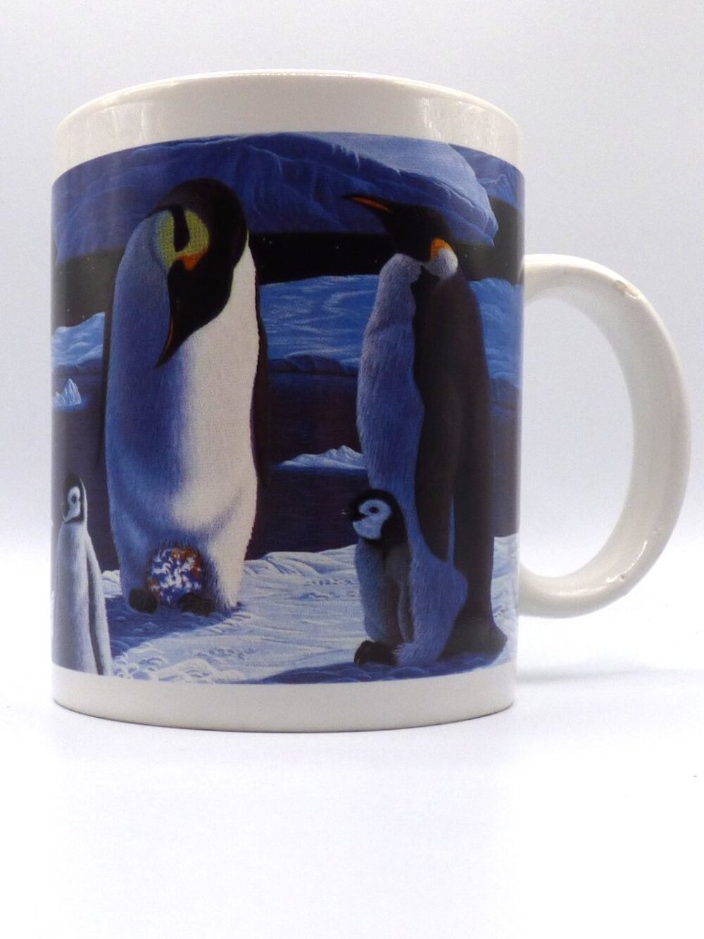 1997 Schim Schimmel Art Impressions Mug Penguin Family Night Sky Planets
